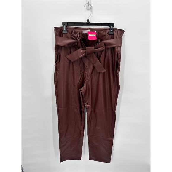 COMMANDO NWT Faux Leather Paperbag Pants in Oxblood Red // L - Picture 6 of 14
